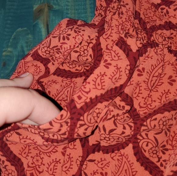 Burnt Orange Strapless Romper with Pockets Small - Picture 4 of 5